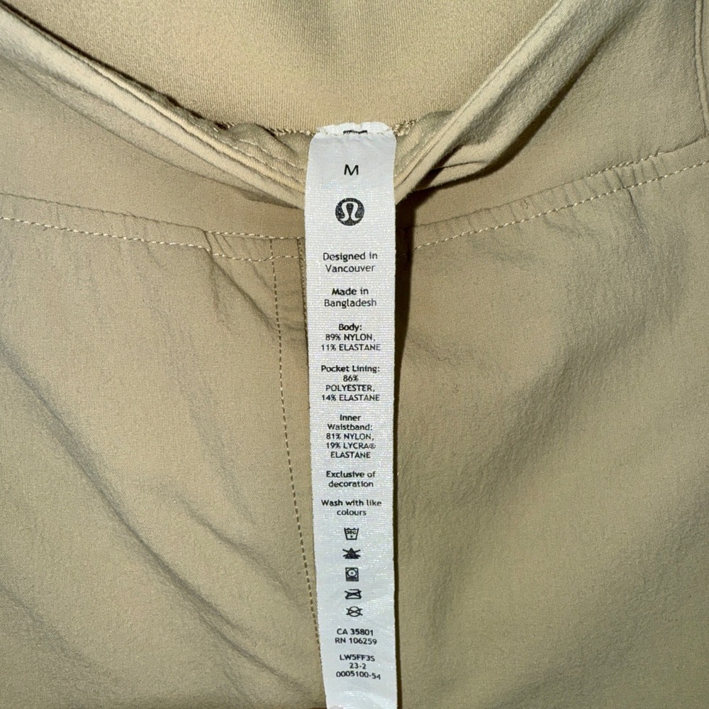 Lululemon Stretch Woven Wide Leg High Rise Pant Tan Khaki LW5FF3S Womens Size M - Picture 3 of 11